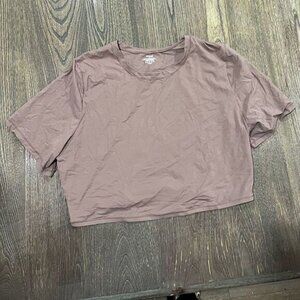 NWT Skims Fits Everybody Super Cropped T-Shirt Crewneck Short Sleeve Umber 4X